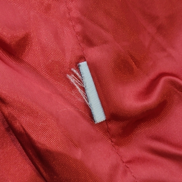 J Crew Red Poly / Wool Blend Button Front Cropped Blazer w/ Arm Stripe - Sz L/12 - Picture 10 of 16